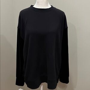 Athleta Retroplush Velvet Crewneck Sweatshirt Black Size Large